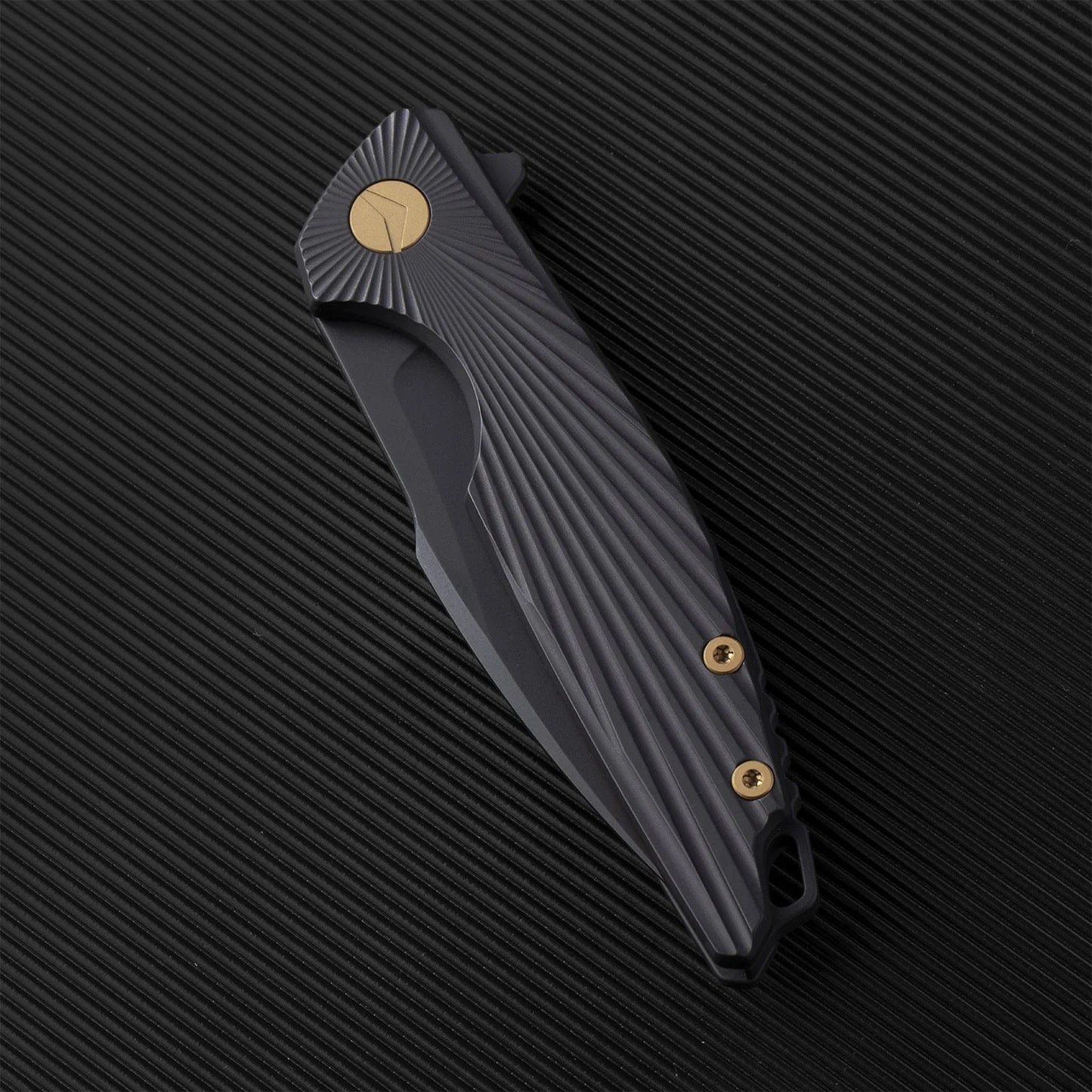 FerraMonster AURORA RAYS FM23002-C – 3.46" M390 Drop Point Black Titanium Frame Lock Knife