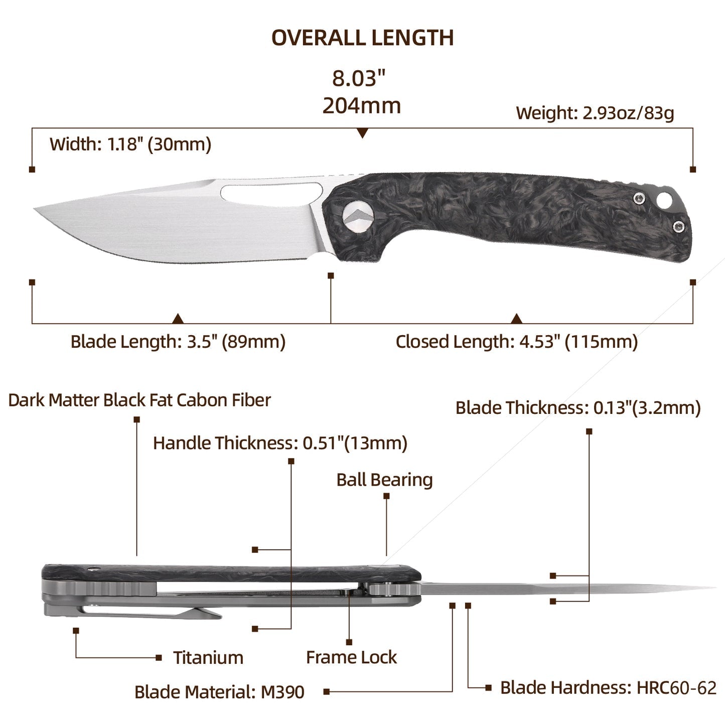 FerraMonster FERROX FM23006-B blade detail – hand-rubbed satin M390