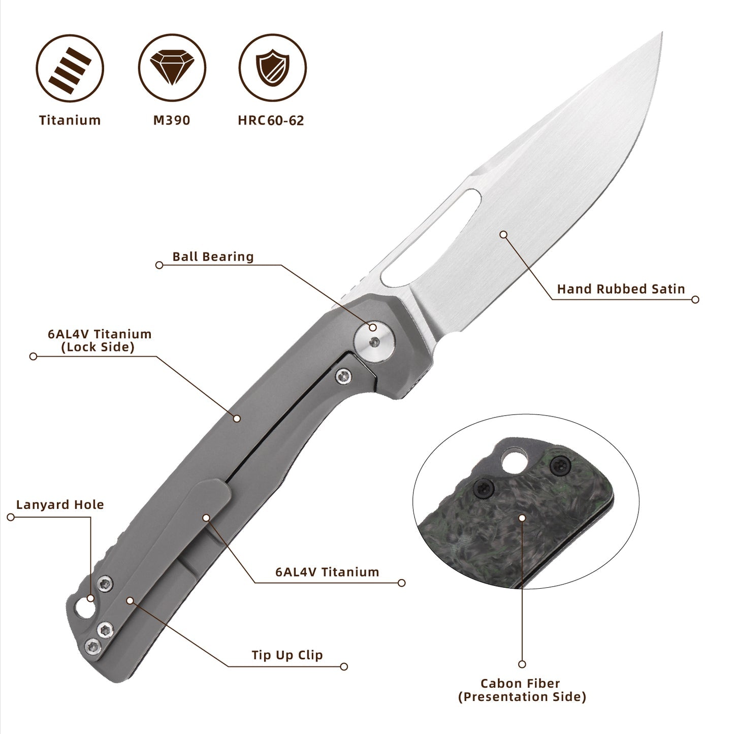 FerraMonster FERROX FM23006-B lightweight 2.93 oz EDC folding knife