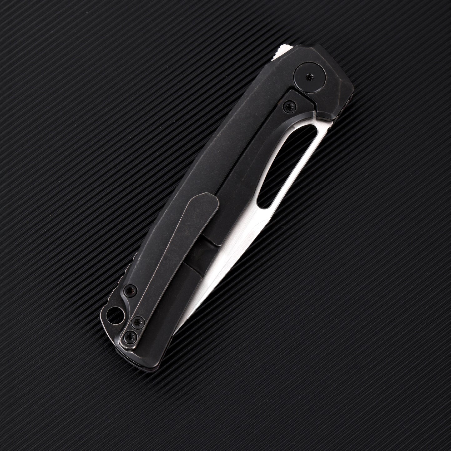 FerraMonster FERROX FM23006-E – 3.5" M390 Satin Blade, Dark Matter Purple FatCarbon & Titanium Frame Lock Knife