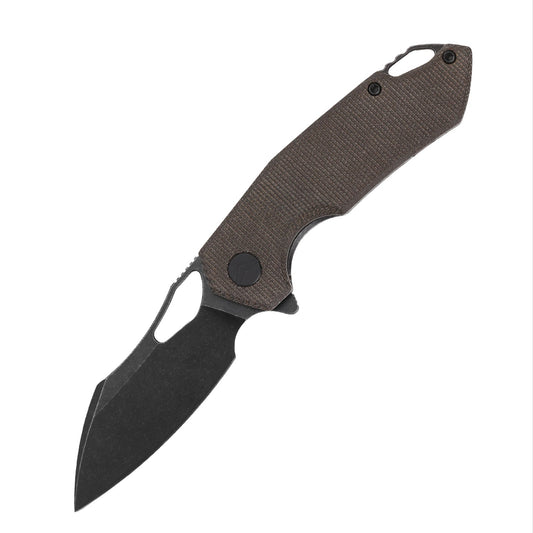FerraMonster Glideman CP FM23003CP-D â€“ 3.05" Black Stonewash 154CM Blade, OD Green Micarta Liner Lock Knife