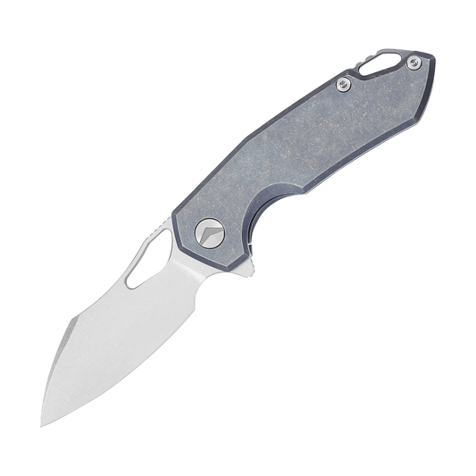 FerraMonster GLIDEMAN FM23003-A â€“ 3.05" M390 Frame Lock Blue Stonewash Titanium Knife