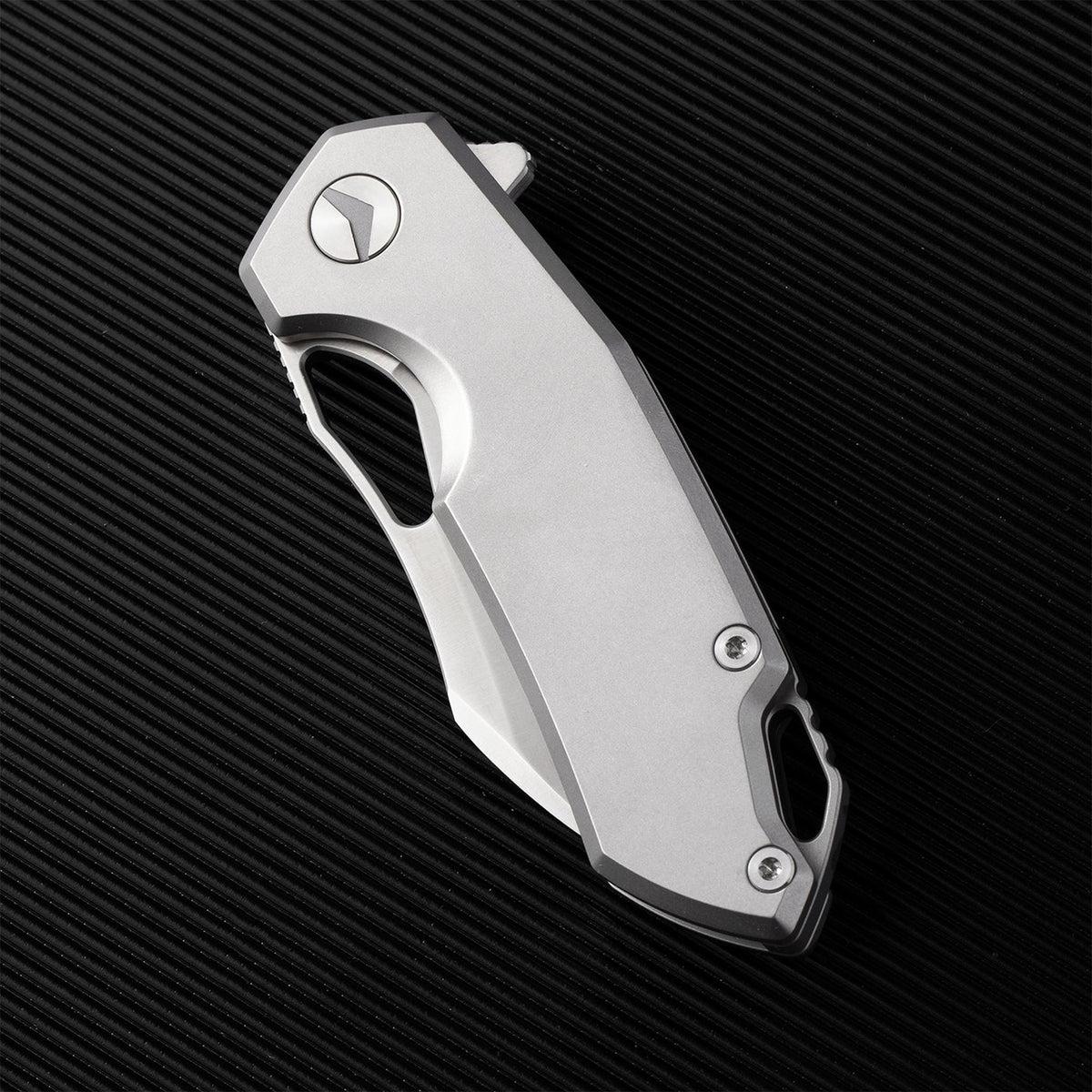 FerraMonster Glideman FM23003-B open position showing satin M390 drop point blade