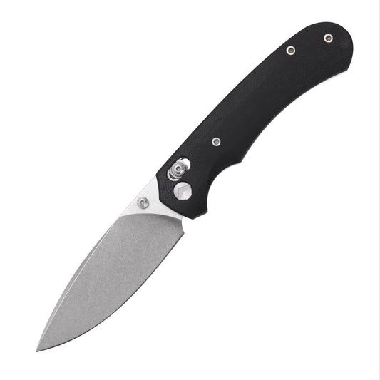 FerraMonster Spectrum CP FM23004CP-A – 3.31" Stonewashed 154CM Blade, Black Micarta Crossbar Lock EDC Knife