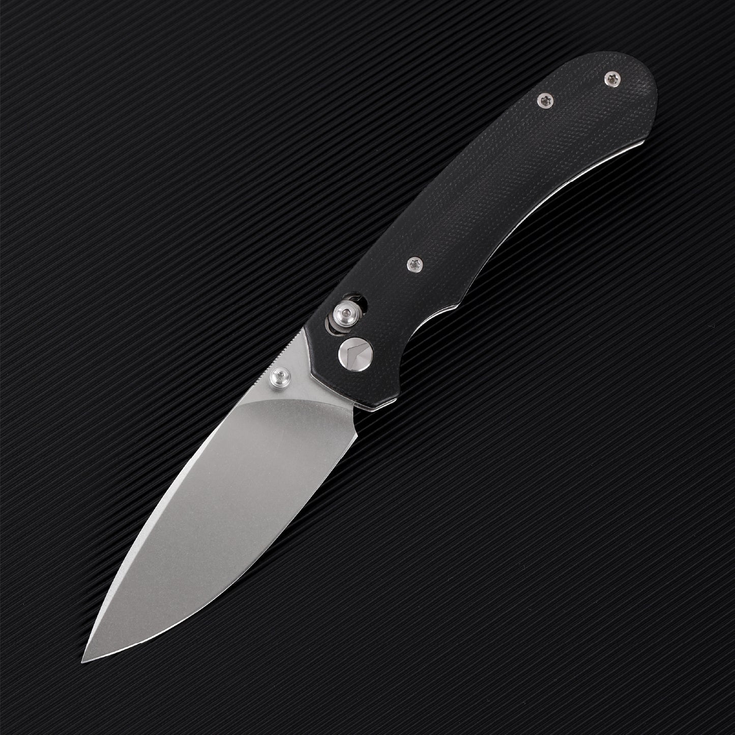 FerraMonster Spectrum CP FM23004CP-A – 3.31" Stonewashed 154CM Blade, Black Micarta Crossbar Lock EDC Knife