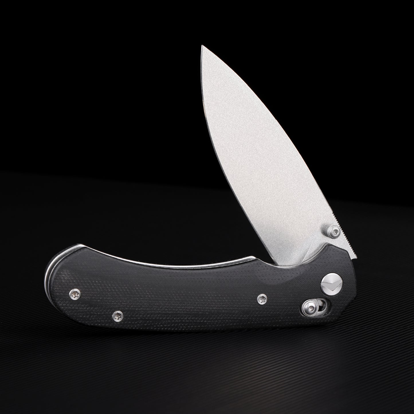 FerraMonster Spectrum CP FM23004CP-A – 3.31" Stonewashed 154CM Blade, Black Micarta Crossbar Lock EDC Knife
