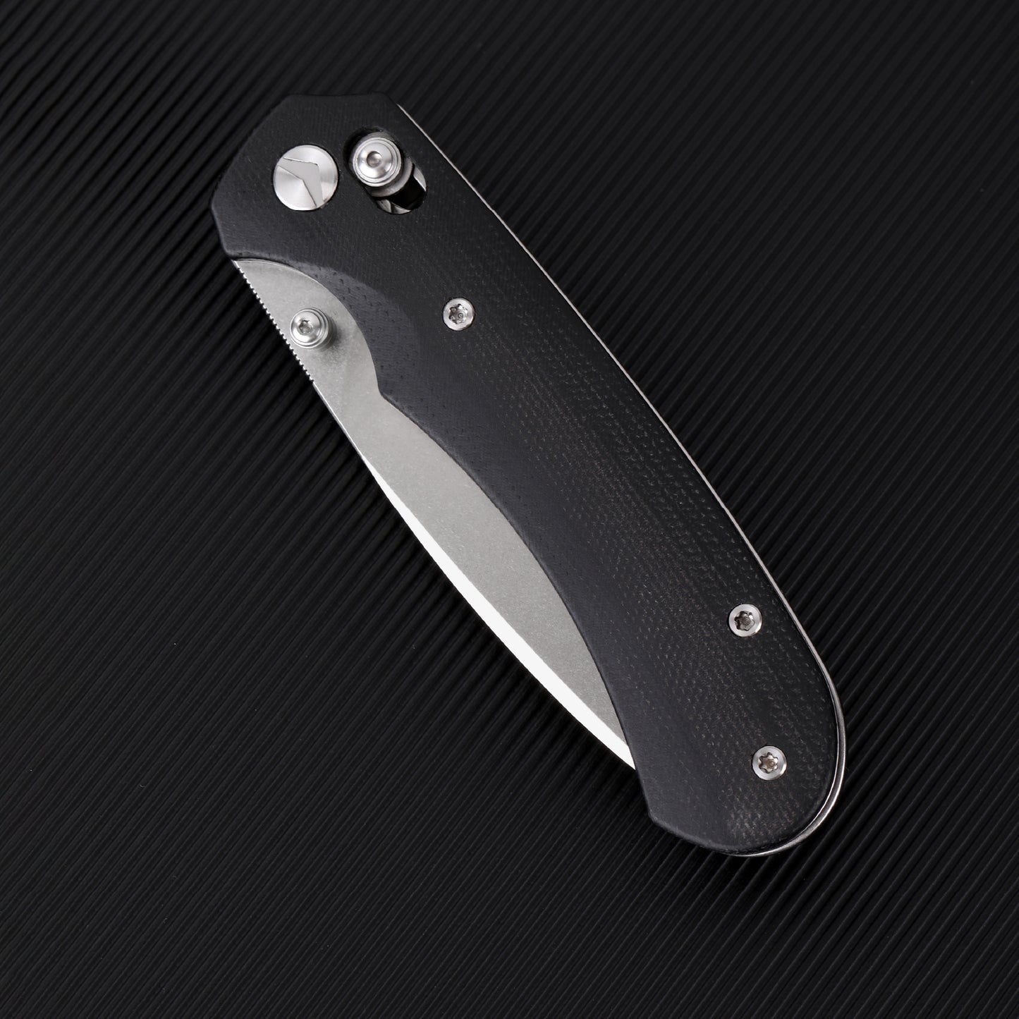 FerraMonster Spectrum CP FM23004CP-A – 3.31" Stonewashed 154CM Blade, Black Micarta Crossbar Lock EDC Knife