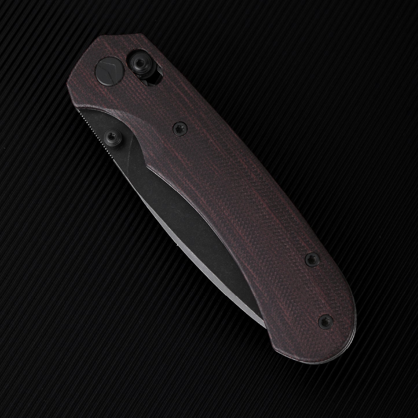 FerraMonster Spectrum CP FM23004CP-B – 3.31" Black Stonewash 154CM Blade, Red Micarta Crossbar Lock EDC Knife