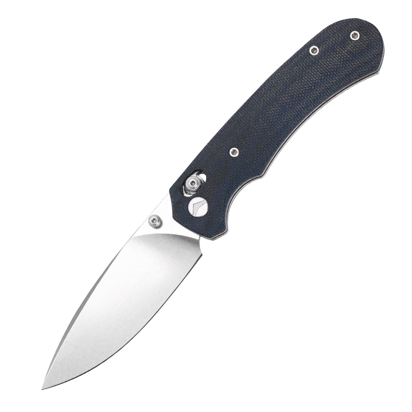 FerraMonster Spectrum CP FM23004CP-C – 3.31" Stonewashed 154CM Blade, Blue Micarta Crossbar Lock EDC Knife