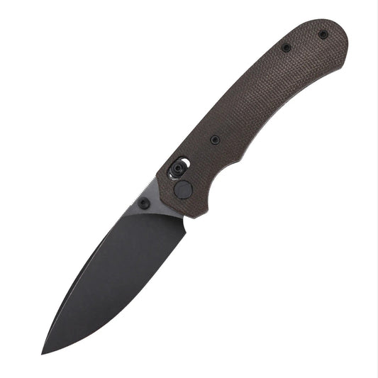 FerraMonster Spectrum CP FM23004CP-D â€“ 3.31" Black Stonewash 154CM Blade, OD Green Micarta Crossbar Lock Knife