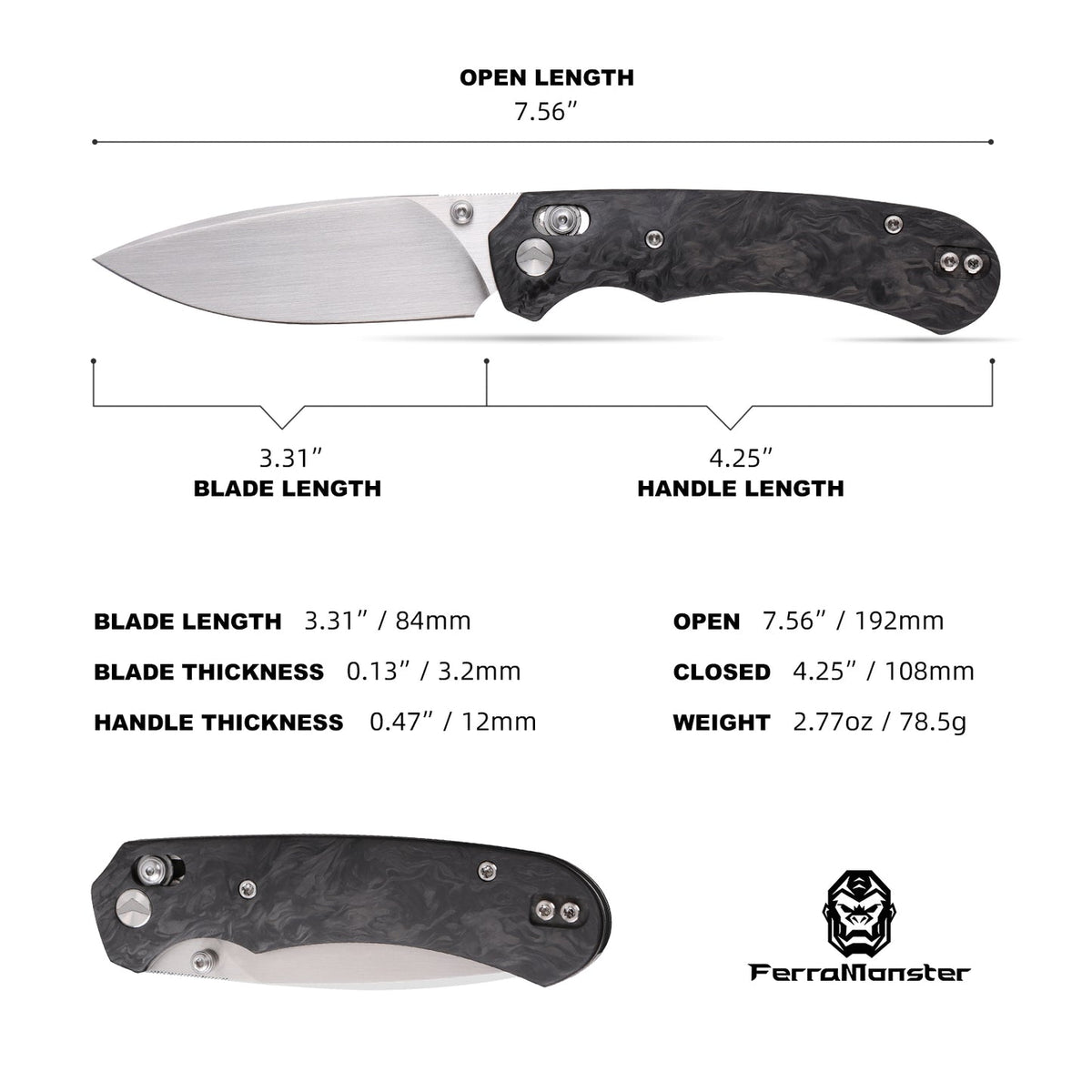 FerraMonster Spectrum FM23004-C 6AL4V titanium hardware and spacer detail