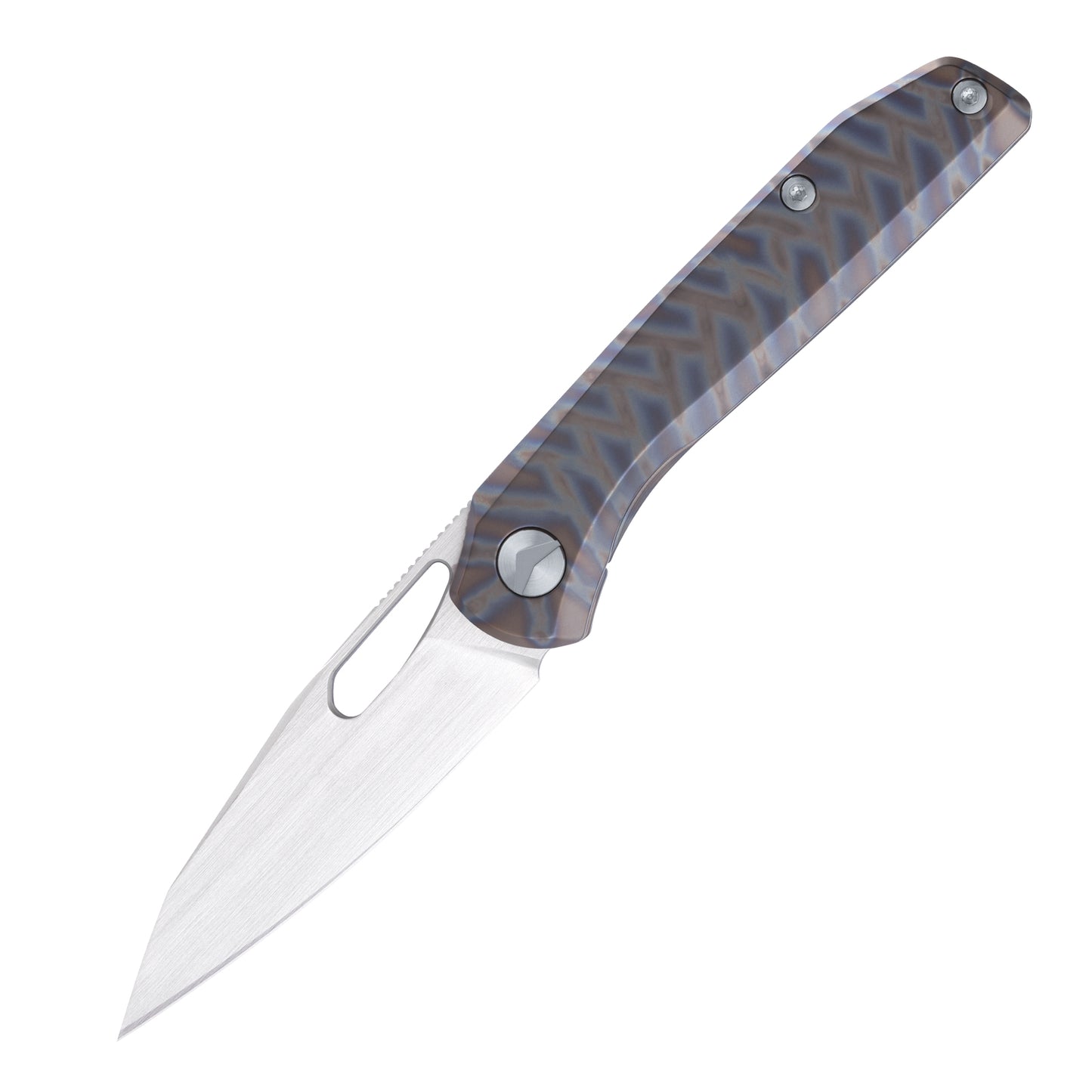 FerraMonster Xandros FM23007-C – 3.23" S90V Folding Knife, Tiger Stripe Flamed Titanium Handle, Frame Lock EDC