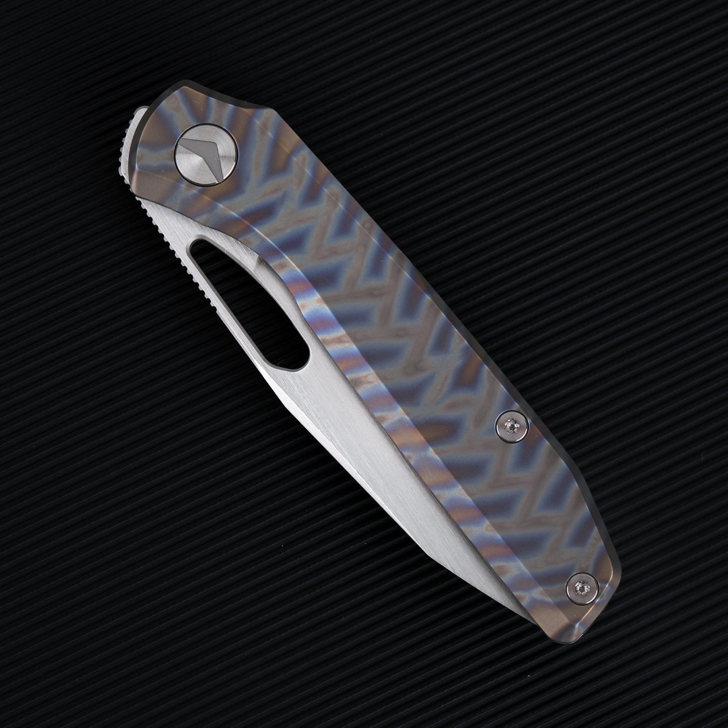FerraMonster Xandros FM23007-C – 3.23" S90V Folding Knife, Tiger Stripe Flamed Titanium Handle, Frame Lock EDC