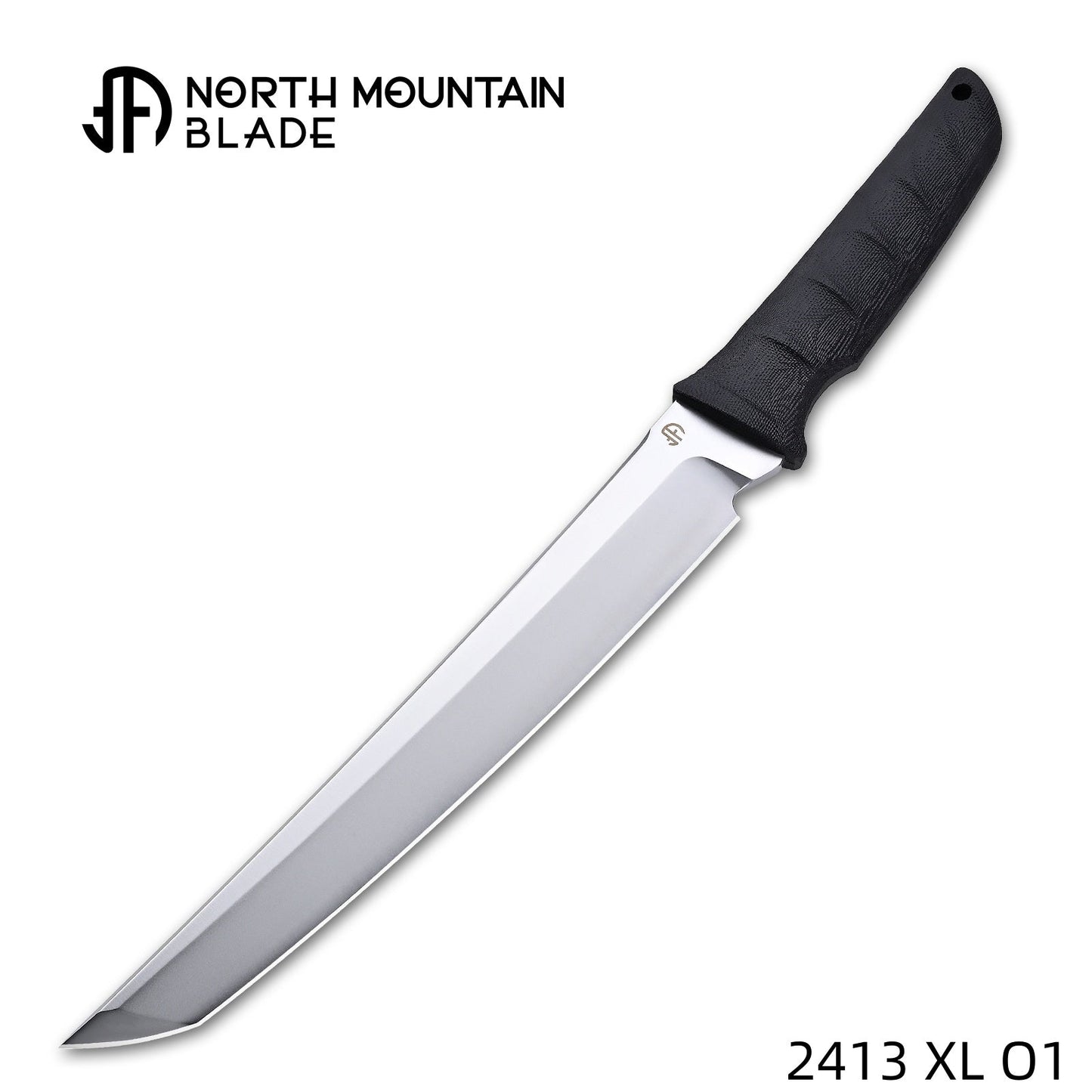 North Mountain Blade The Chop O1 FixedChop01-White front view – 9.5" O1 tool steel Japanese tanto fixed blade knife