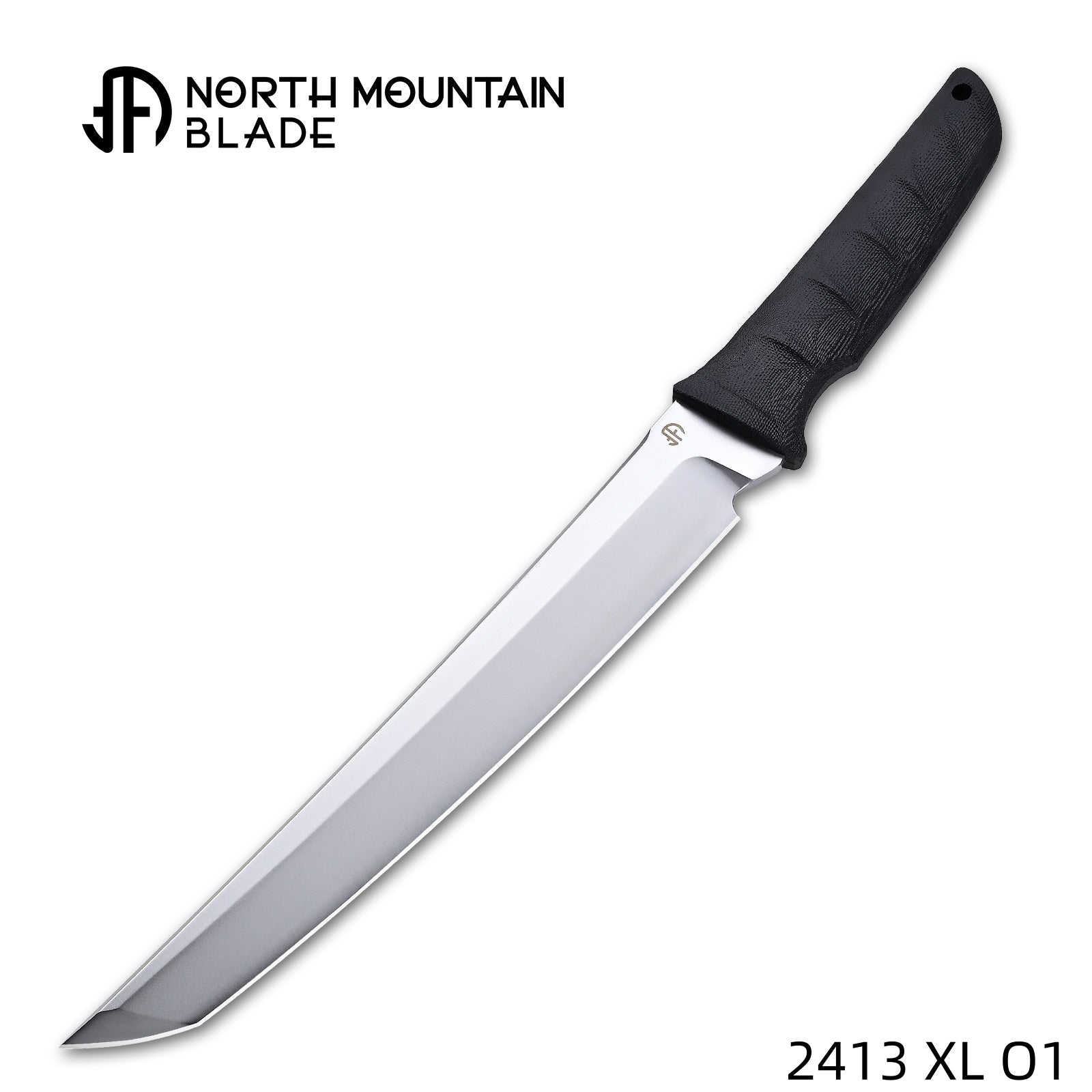 North Mountain Blade The Chop O1 FixedChop01-White front view – 9.5" O1 tool steel Japanese tanto fixed blade knife