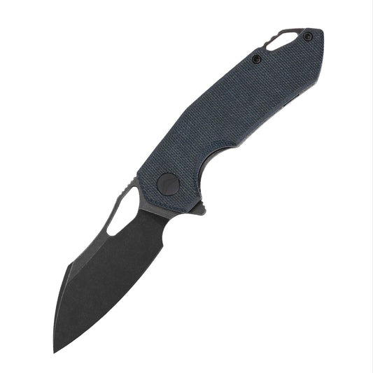 FerraMonster Glideman CP FM23003CP-C front view – 3.05″ black stonewash 154CM drop point folding knife