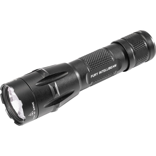 SureFire Fury IntelliBeam FURY-IB-DF front view – 1,500 lumen auto-adjusting dual fuel LED tactical flashlight