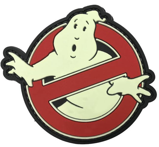 No Ghost Glow Morale Patch G-MGL front view – 3.15″ x 2.76″ glow-in-the-dark ghost prohibition roundel 3D PVC patch