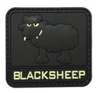 Black Sheep Glow Morale Patch G-MYL front view – 2.36″ x 2.17″ glow-in-the-dark ram 3D PVC patch
