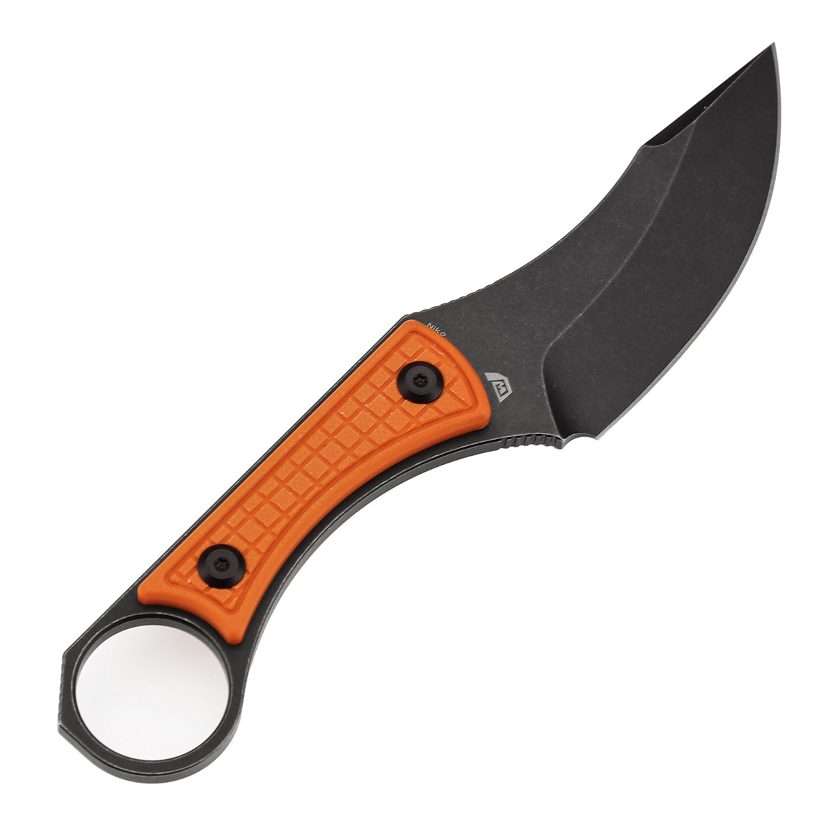 Kansept Niko G004A10 blade detail – Blackwash D2 clip point