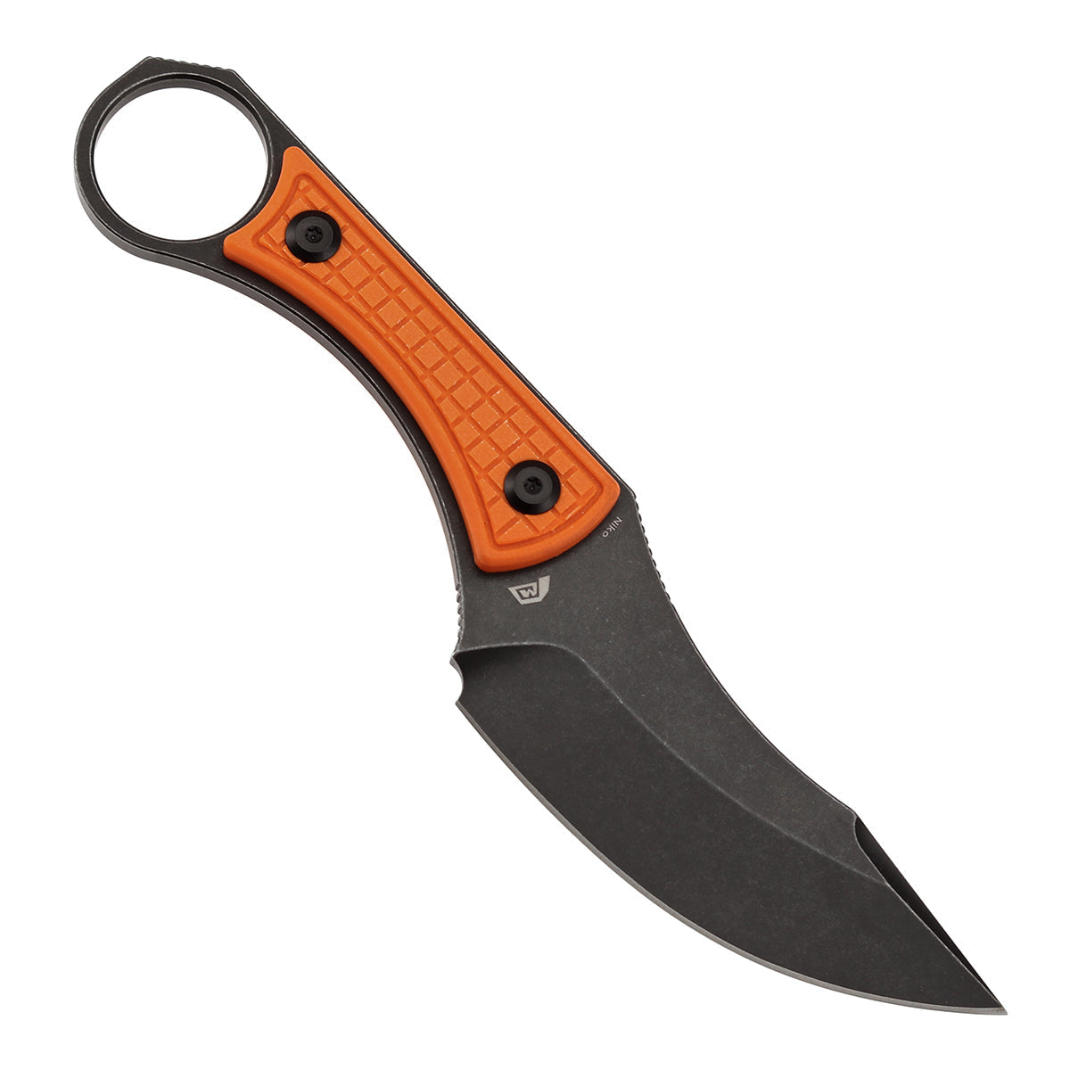 Kansept Niko G004A10 Orange G10 frag pattern handle detail