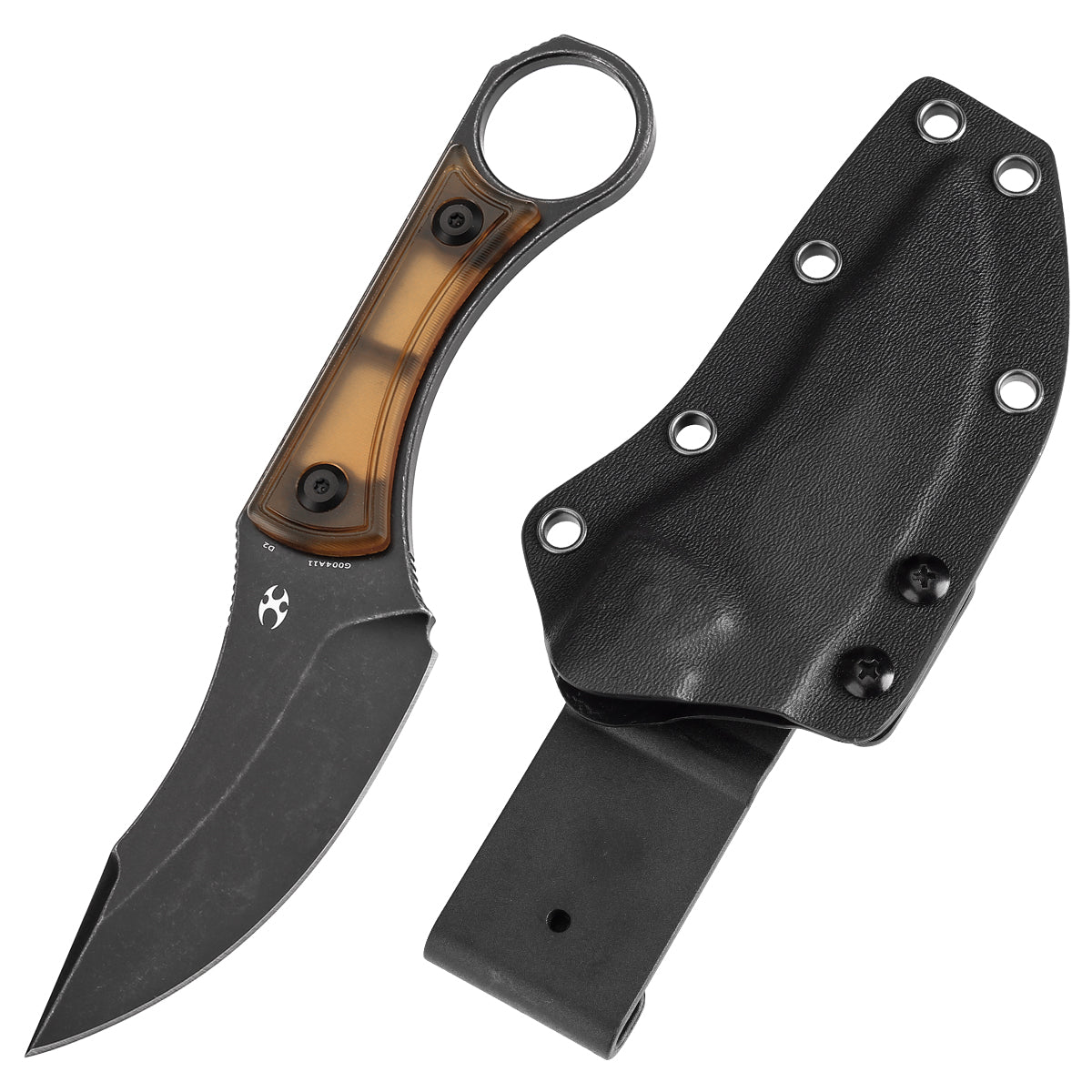 Kansept Knives Niko G004A11 front view – 3.54" clip point fixed blade knife