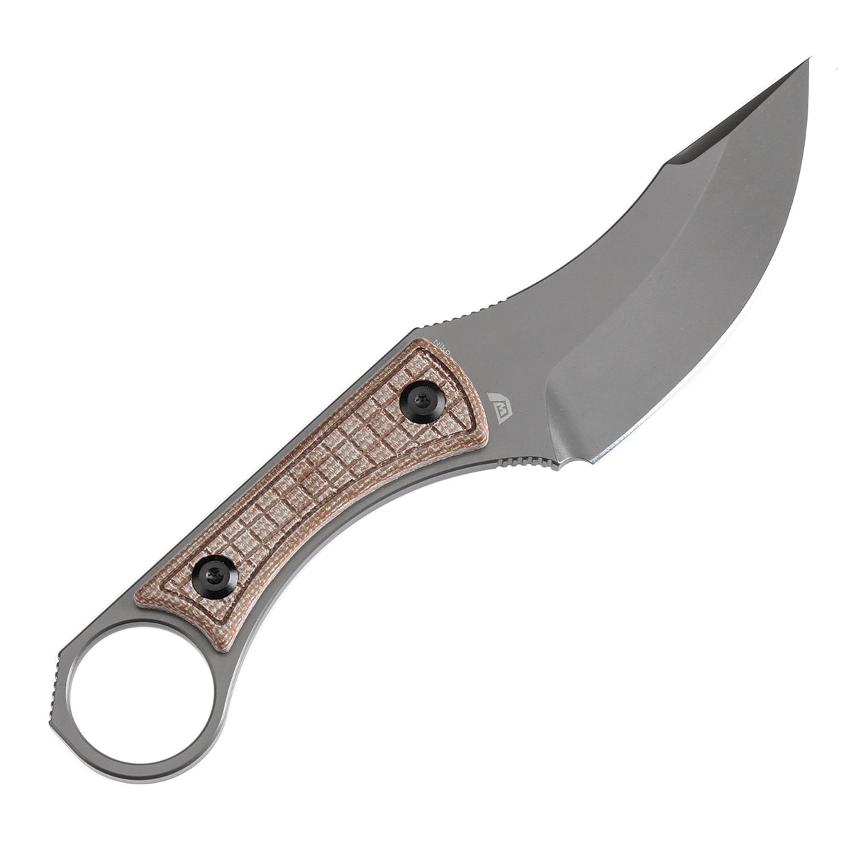 Kansept Niko G004A8 blade detail – grey coated D2 clip point