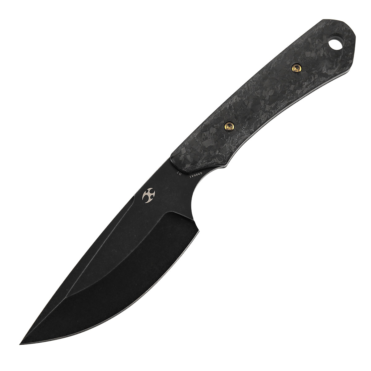 Kansept Flank G006A1 blade detail – black stonewashed D2 drop point