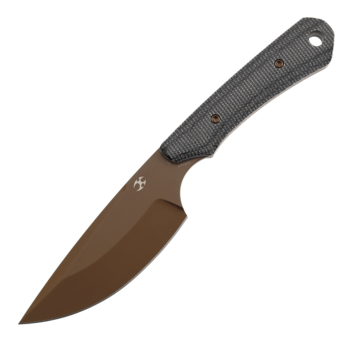 Kansept Knives Flank G006A3 black Micarta handle detail