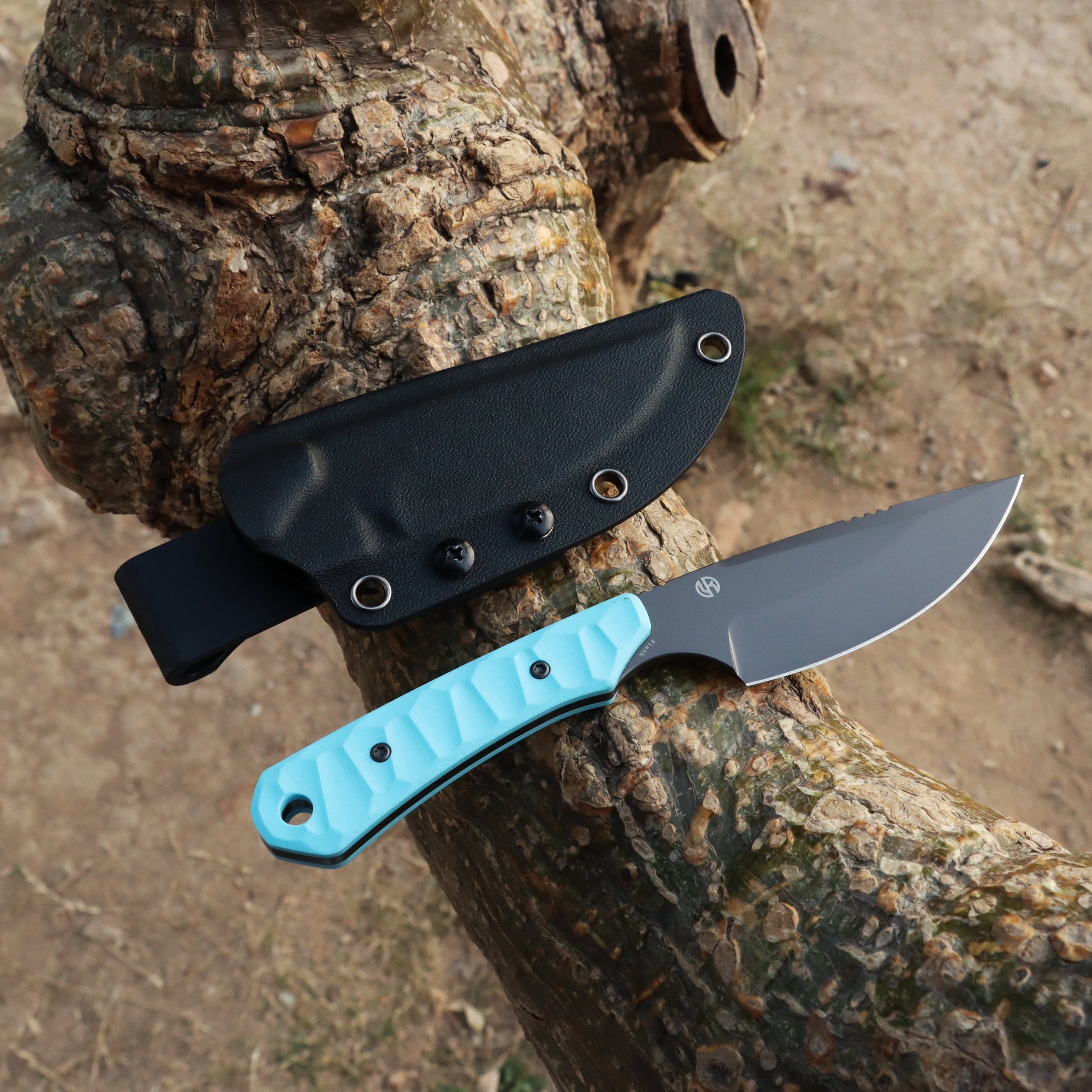 Kansept Flank G006A6 blade detail – grey coated D2 drop point