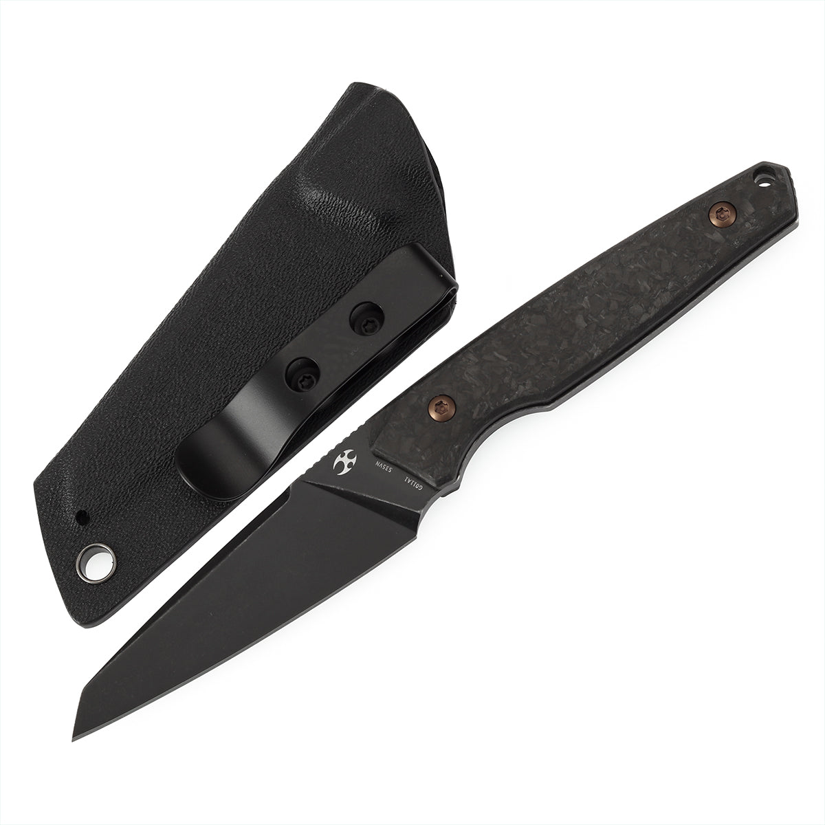 Kansept Parr G011A1 front view – 2.87" blackwash CPM S35VN drop point fixed blade knife