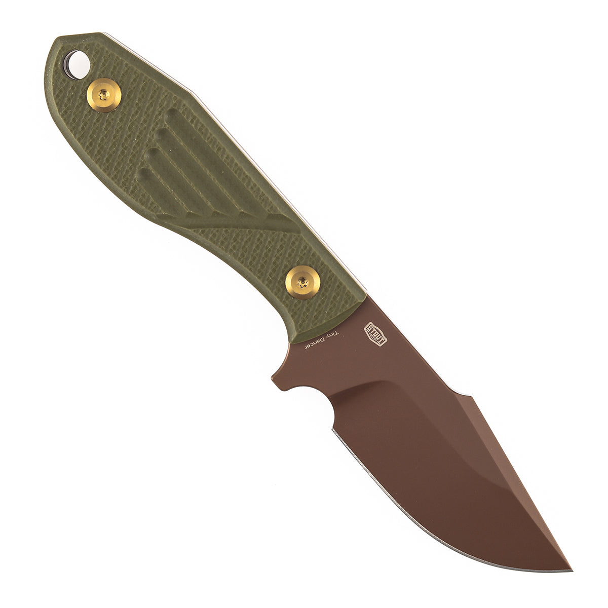 Tenable Tiny Dancer G014A7 blade detail – Rose Gold D2 drop point