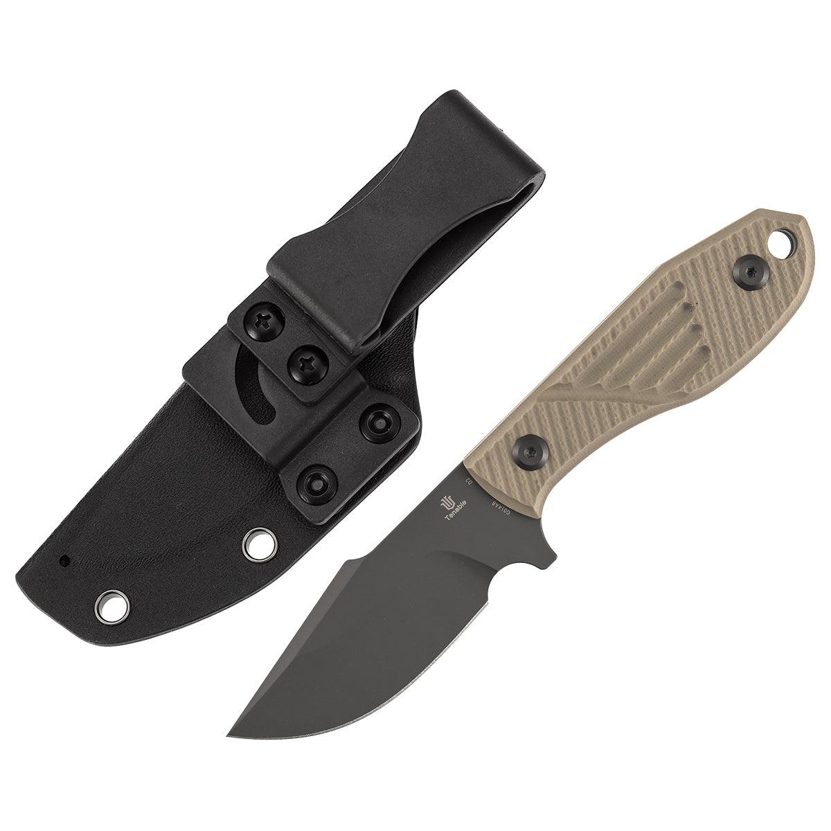 Tenable Tiny Dancer G014A8 front view – 3.17" Gray TiCn Coated D2 drop point fixed blade knife