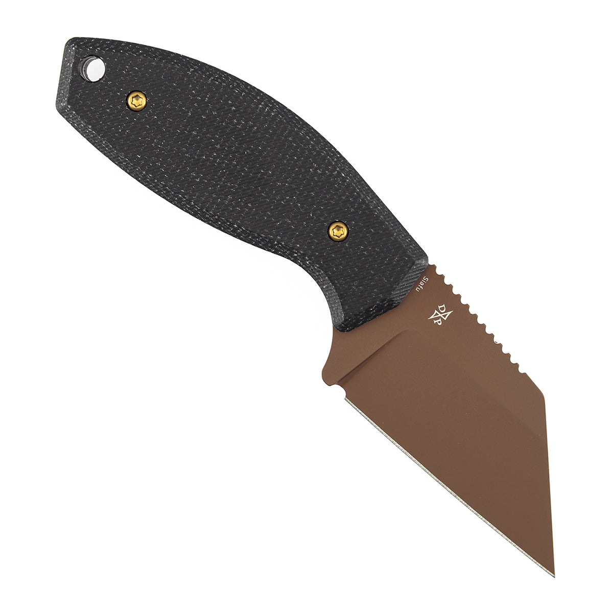 Kansept Siafu G016A2 blade detail – rose gold coated D2 wharncliffe