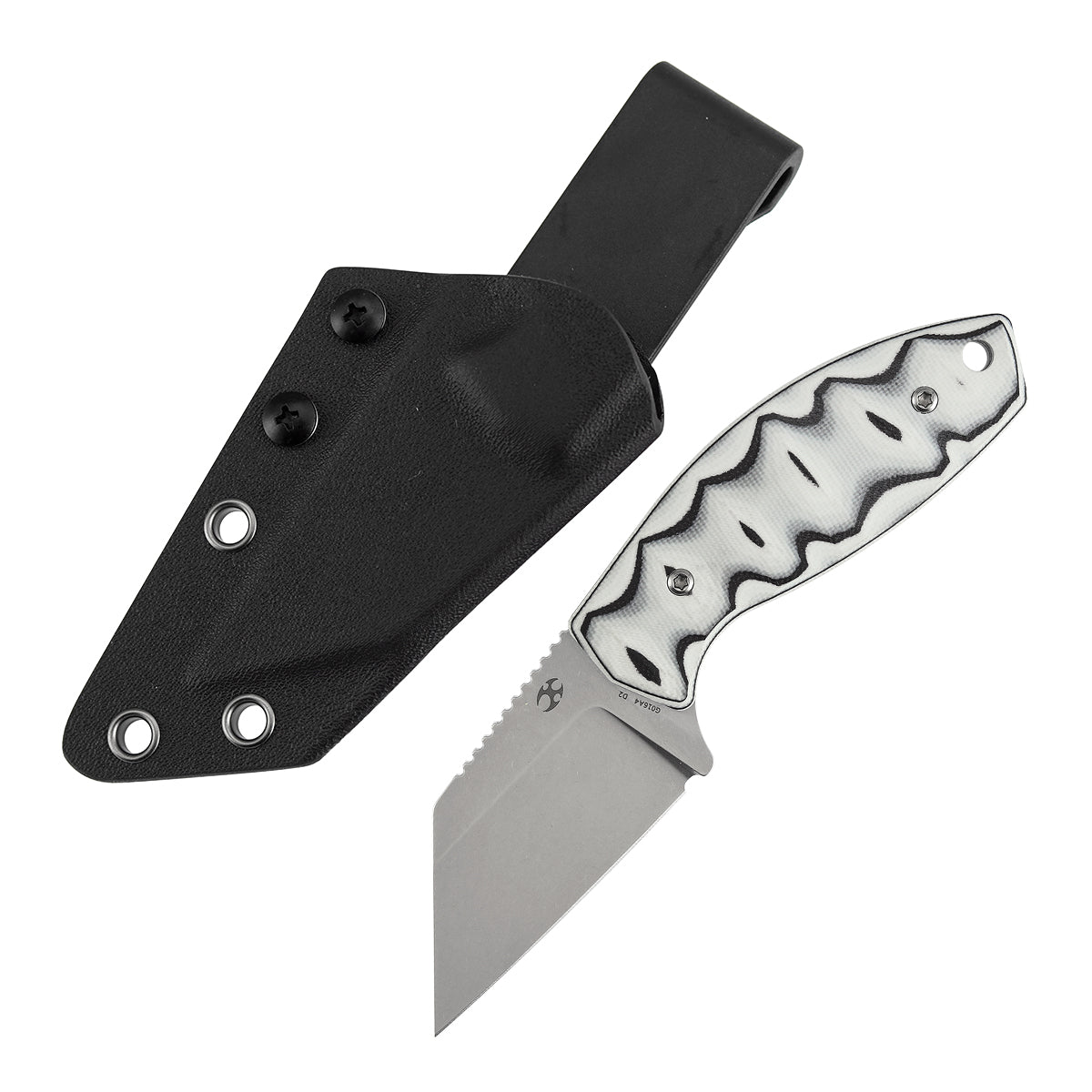 Kansept Siafu G016A4 front view – 2.41" stonewash D2 wharncliffe fixed blade knife