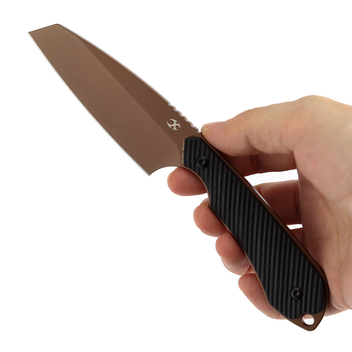 Kansept Valk G019A1 rose gold finish detail – compact 3 inch fixed blade