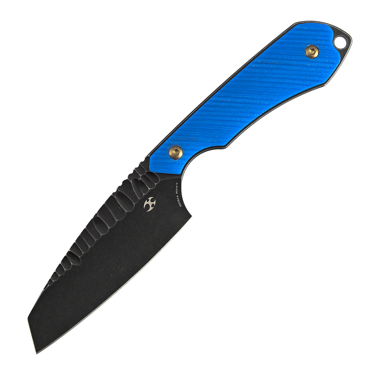 Kansept Valk G019A4 blade detail – blackwash rock pattern Nitro V reverse tanto