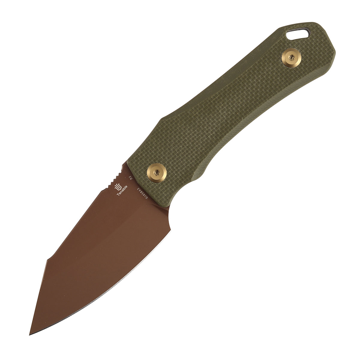 Tenable Loki G1058A3 olive green G10 handle detail