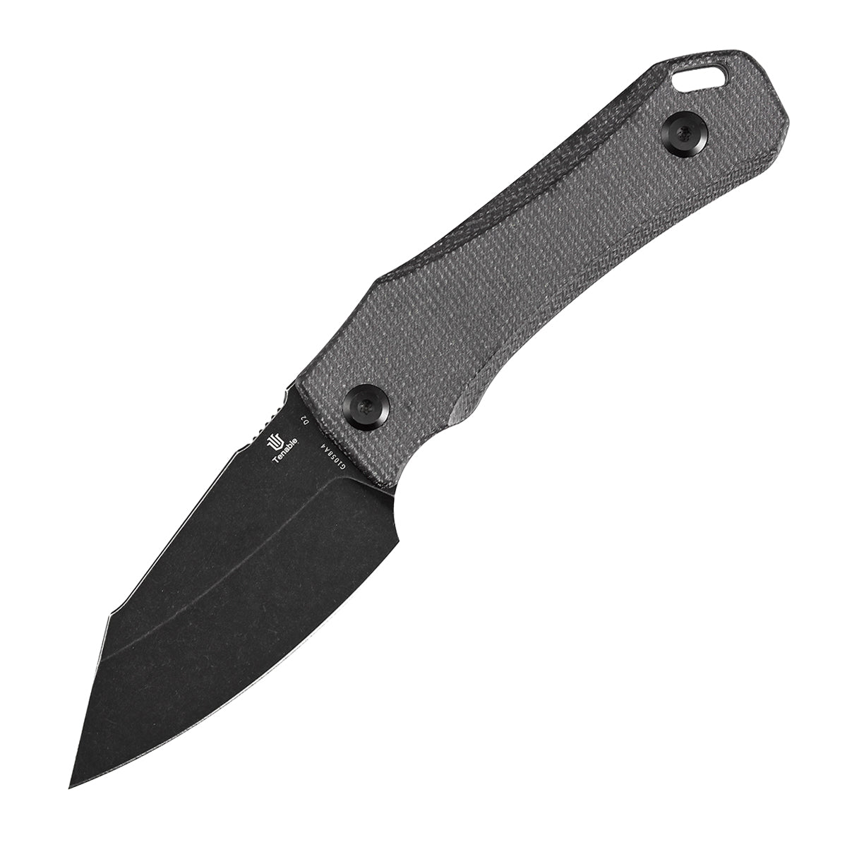 Tenable Loki G1058A4 handle detail – black micarta ergonomic grip, full tang construction