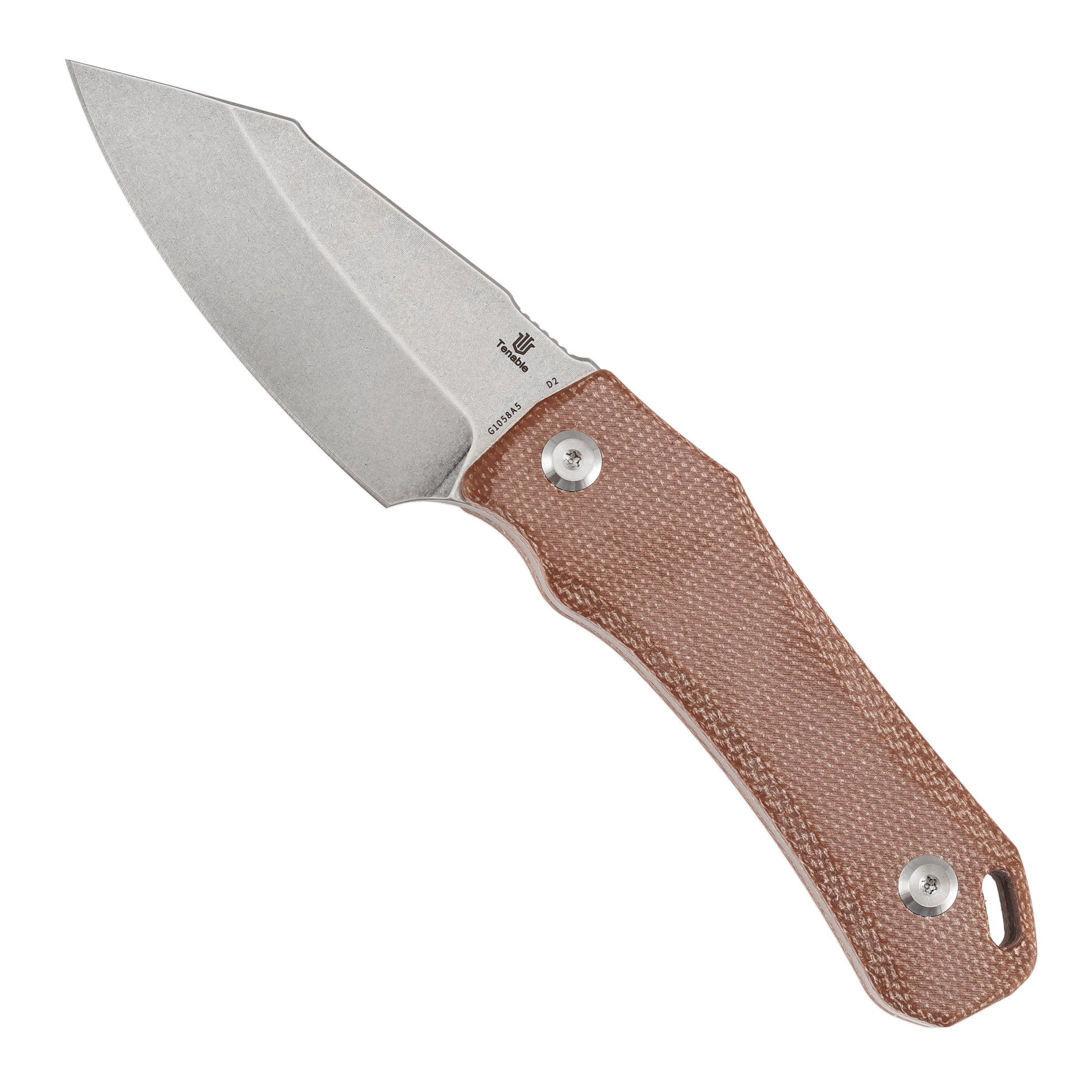 Tenable Loki G1058A5 blade detail – Stonewashed D2 wharncliffe