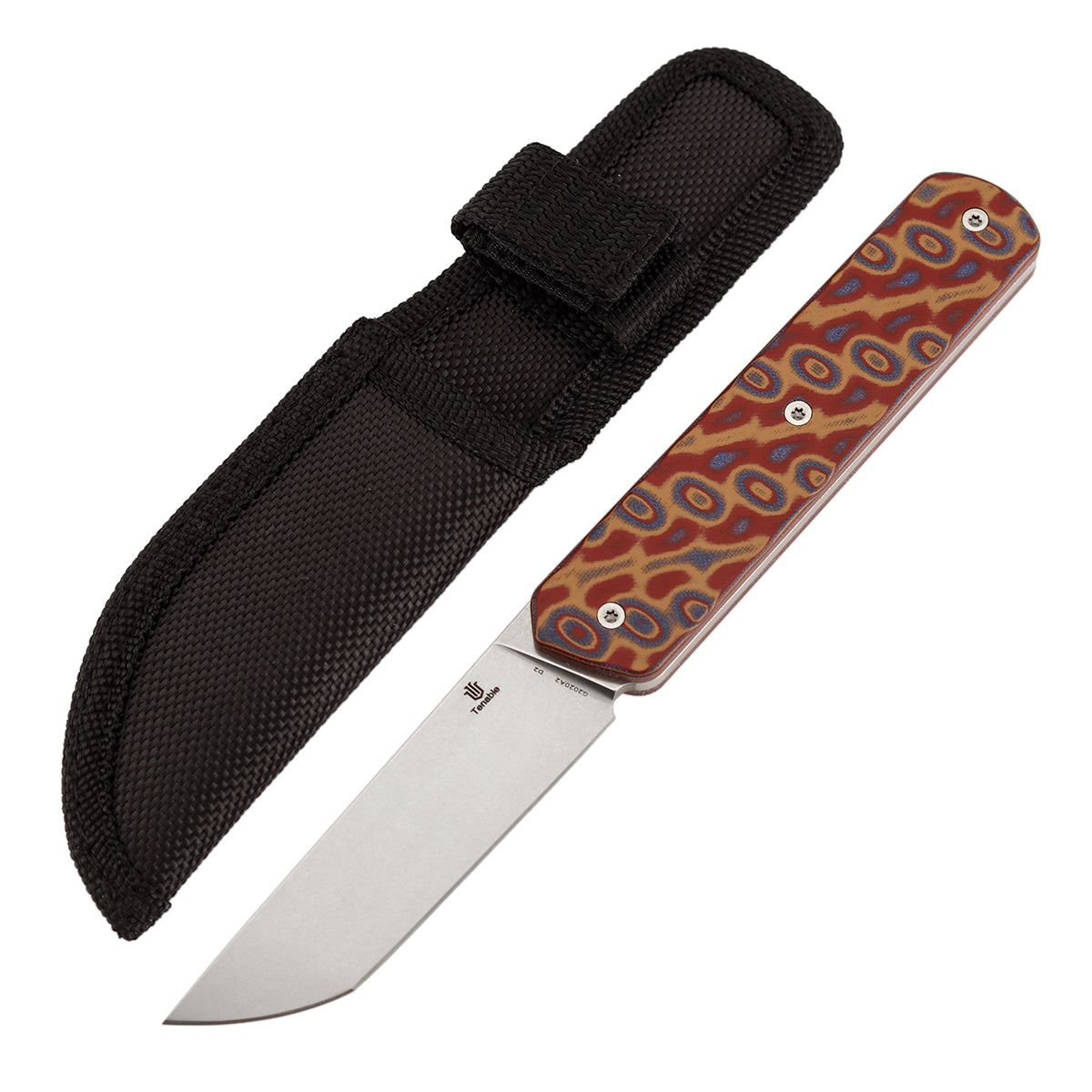 Tenable Foosa G2020A2 front view – 3.06" stonewashed D2 tanto fixed blade knife