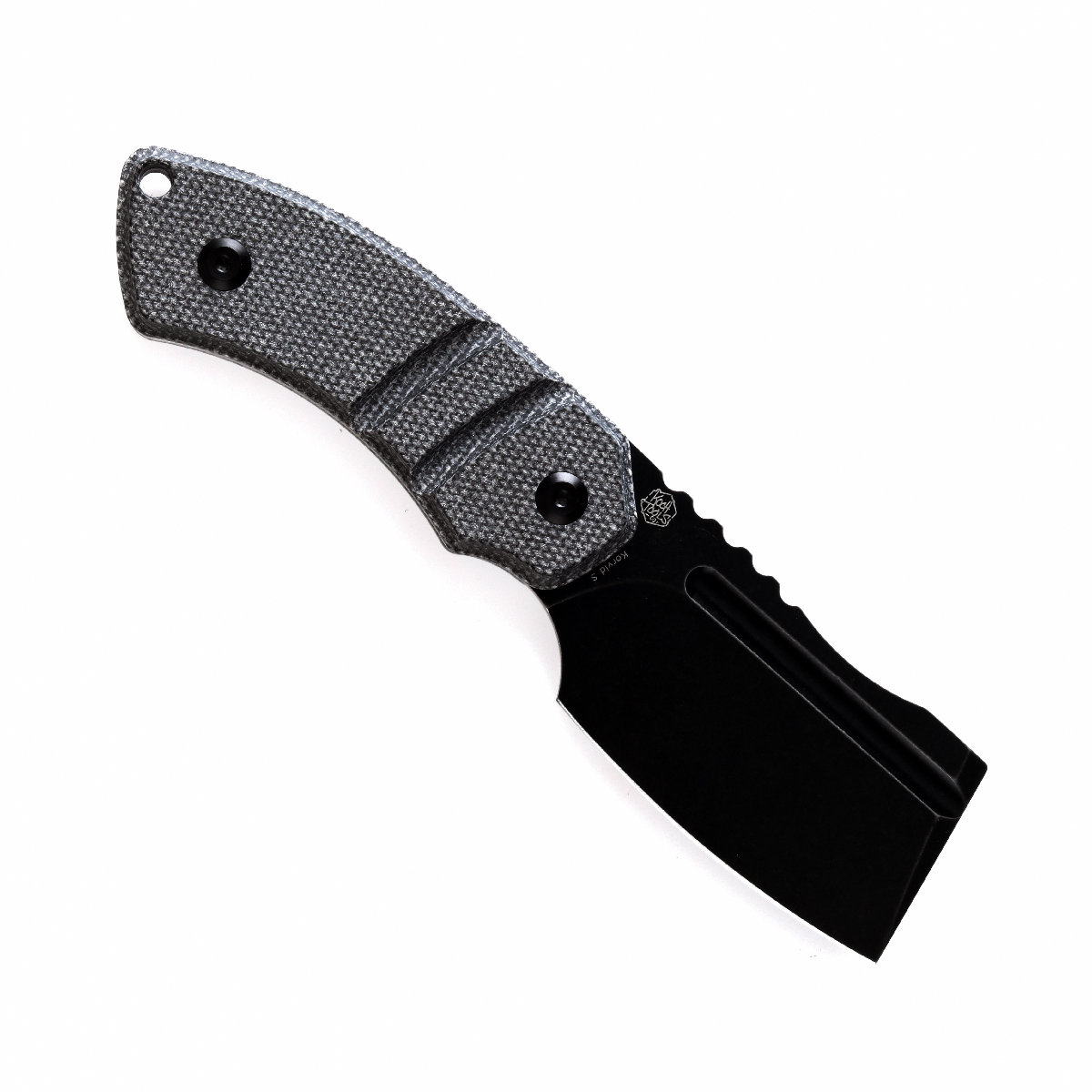 Kansept Korvid S G2030A1 blade detail - black stonewashed 14C28N cleaver