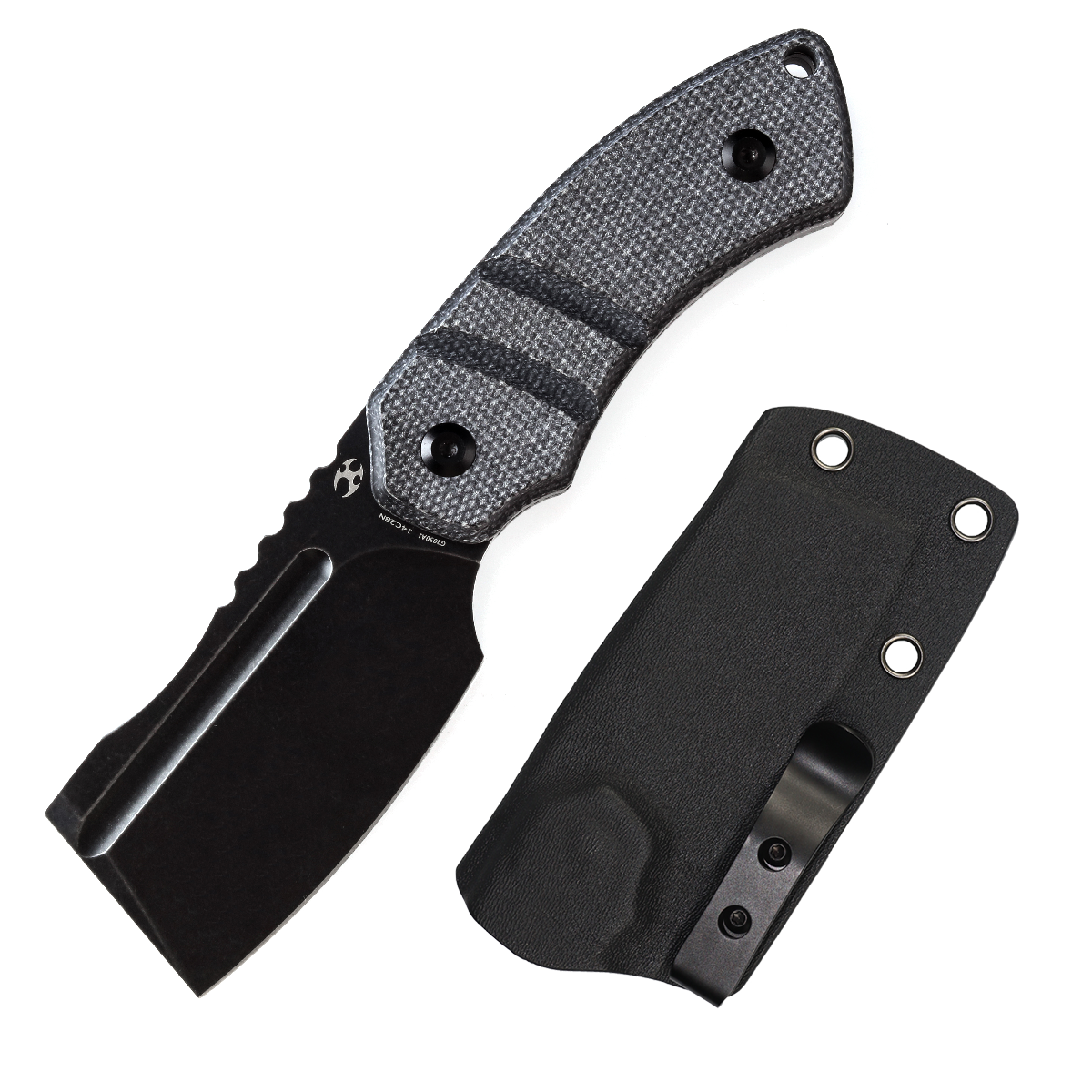 Kansept Korvid S G2030A1 front view - 2.9" cleaver fixed blade knife