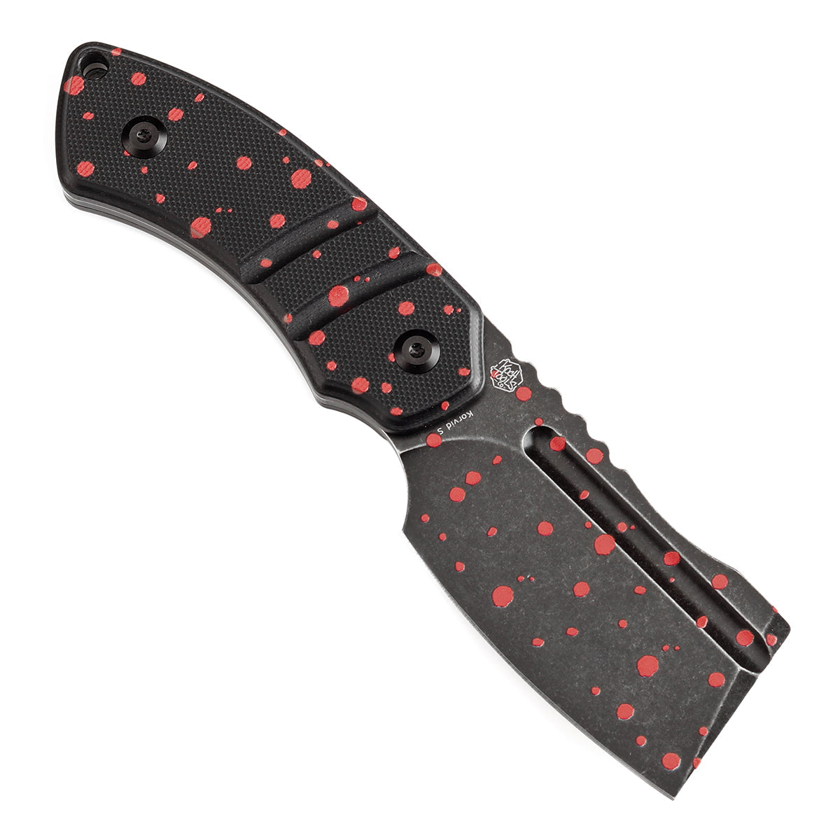 Kansept Korvid S G2030A10 blade detail - blackwash Zombie Blood 14C28N cleaver