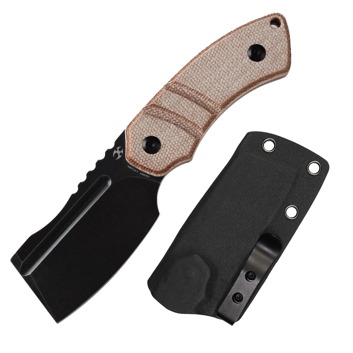 Kansept Korvid S G2030A4 front view - 2.9" cleaver fixed blade knife