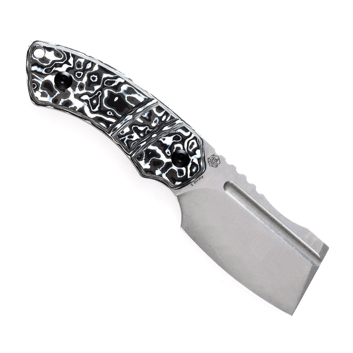Kansept Korvid S G2030A5 blade detail - black stonewashed CPM-S35VN cleaver