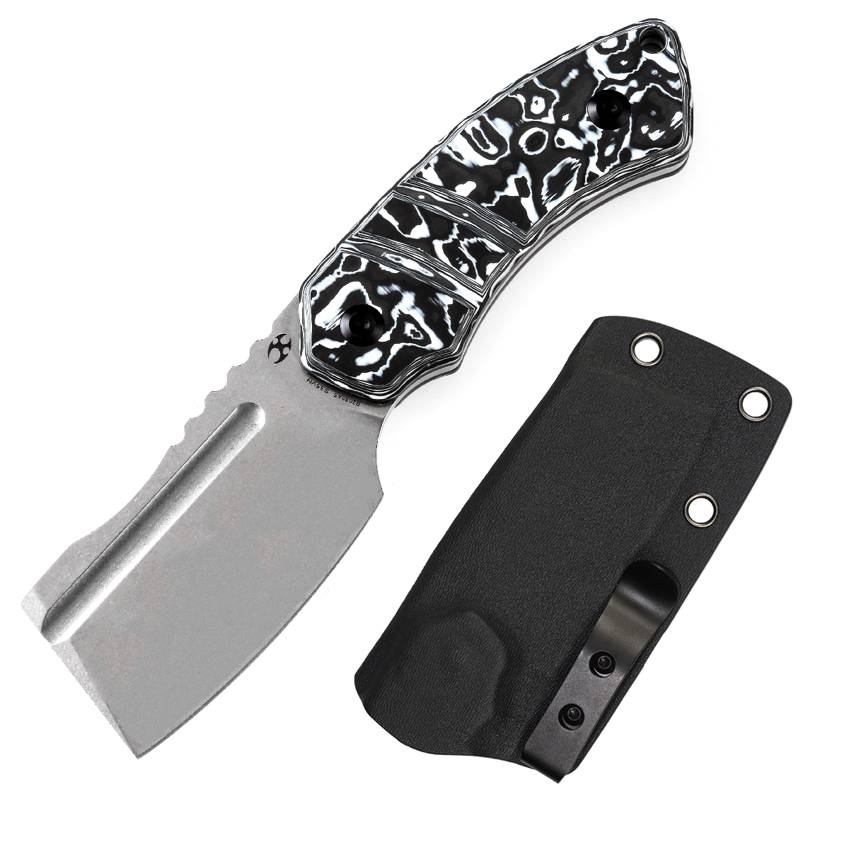 Kansept Korvid S G2030A5 front view - 2.9" cleaver fixed blade knife