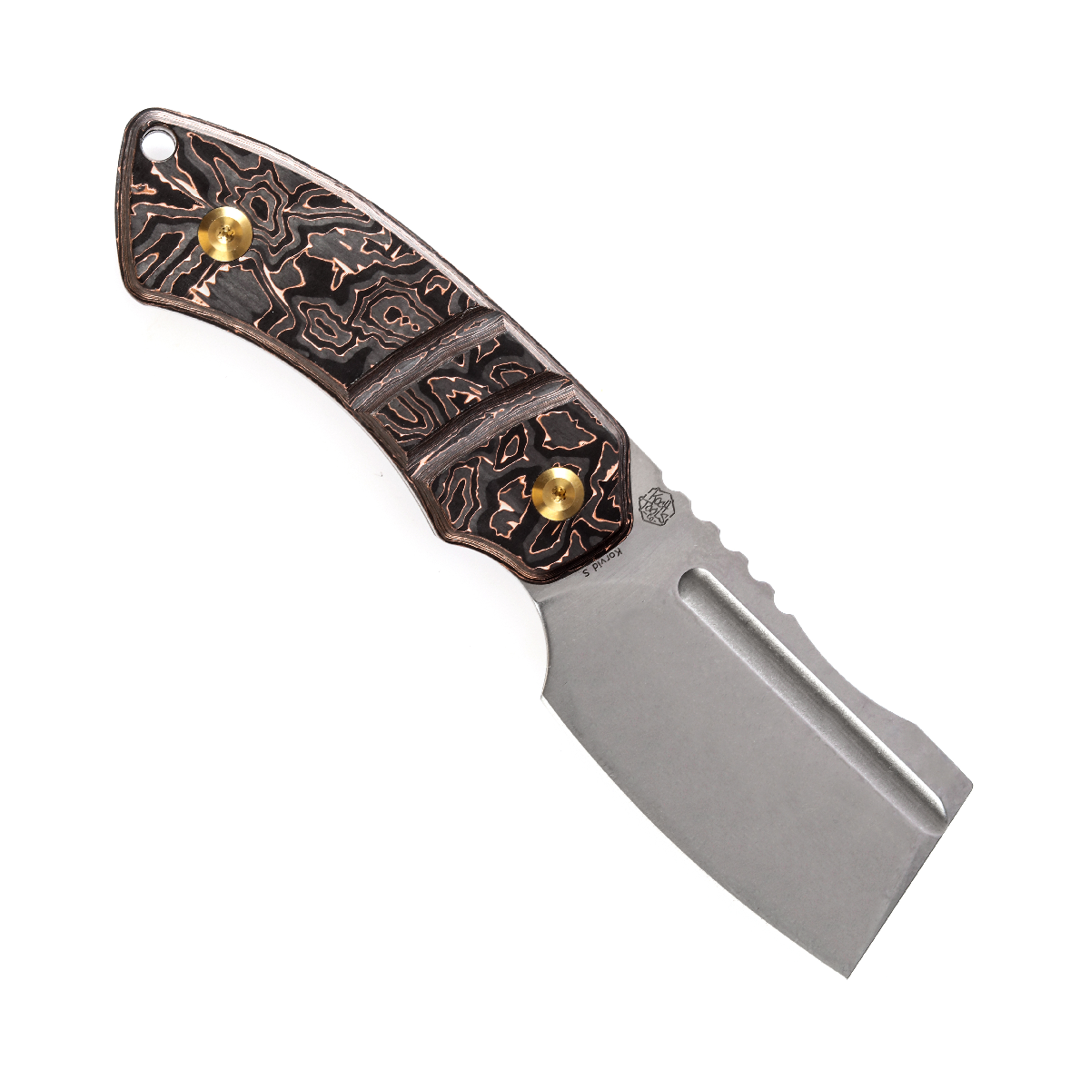 Kansept Korvid S G2030A7 blade detail - black stonewashed CPM-S35VN cleaver