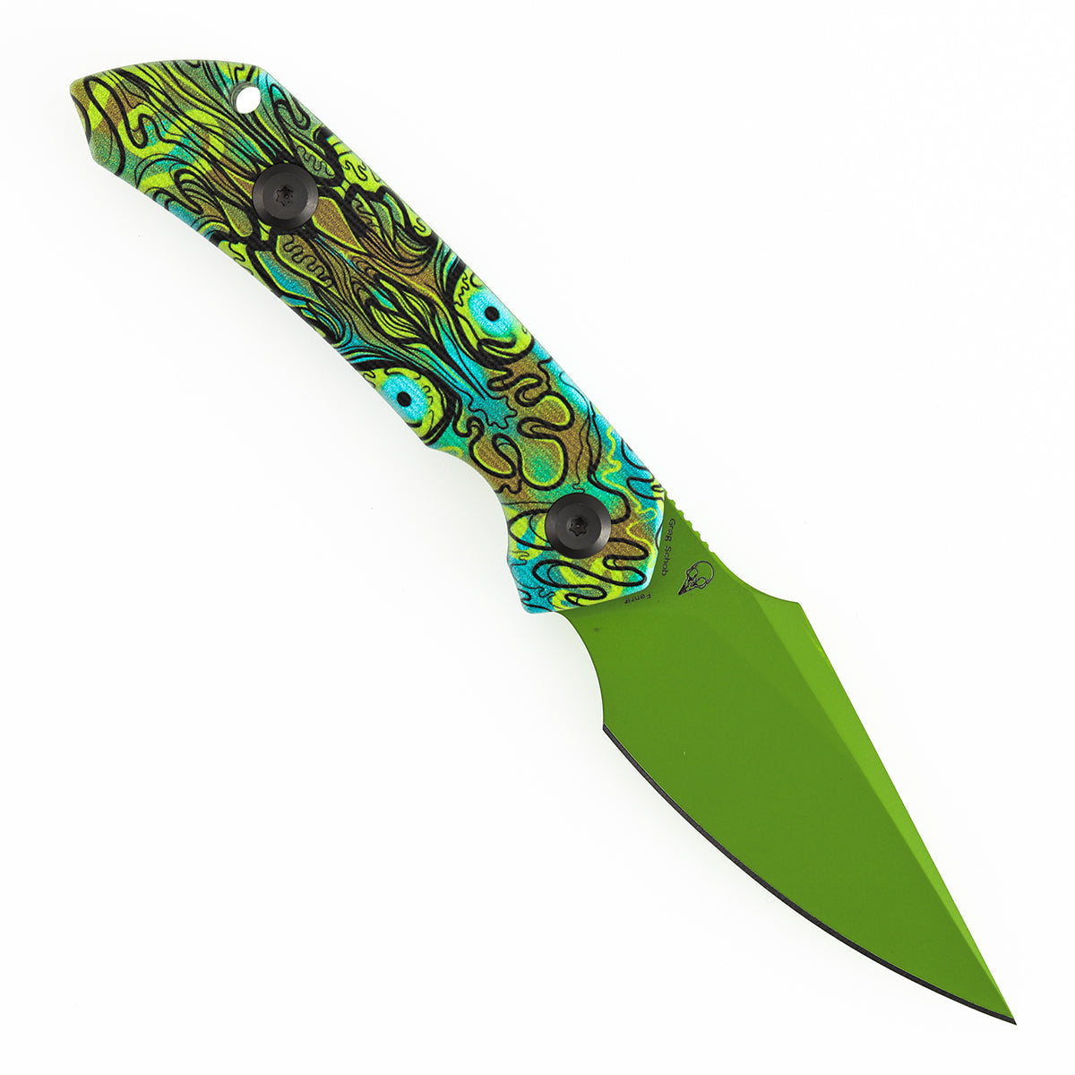 Kansept Fenrir G3034A3 Jade G10 Green Undead Print handle detail