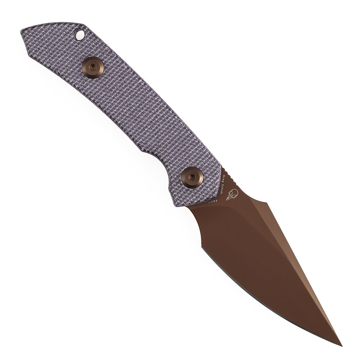Kansept Fenrir G3034A5 purple micarta handle detail